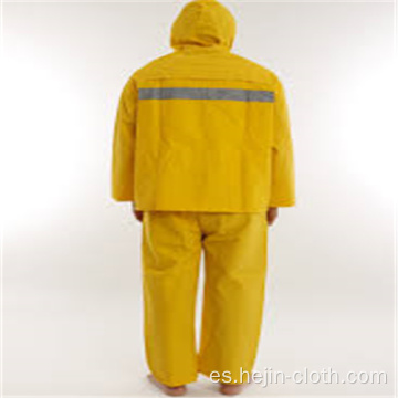 Traje impermeable de alta resistencia de poliéster amarillo reflectante